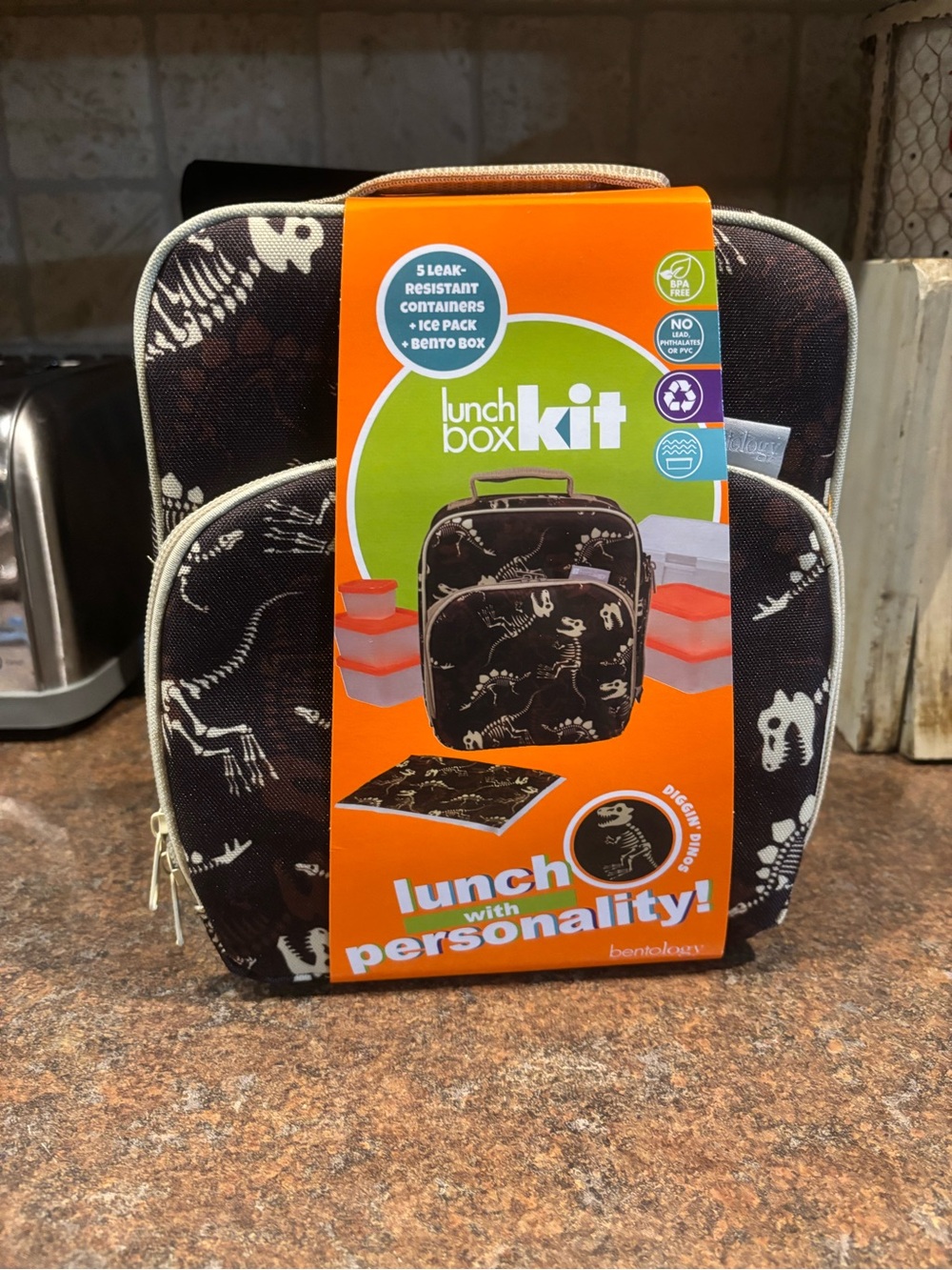 Dinosaur Print Lunch Box Kit